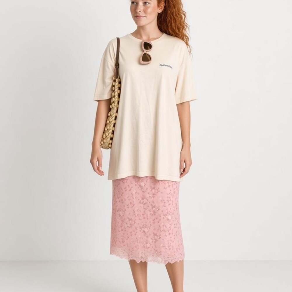 Women's Shein Mesh/Tulle Pink Floral Skirt